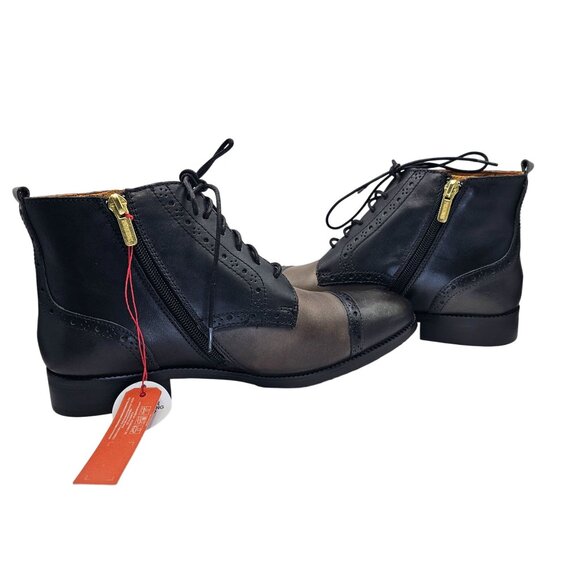 Pikolinos 8.5 Royal Flat Lace-Up Ankle Boots Lead EU 39 New w/Tag No Box - Picture 6 of 16